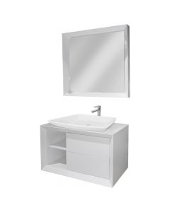 White, MDF, Toilete cabinet