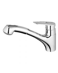 Single-lever pull-out sink mixer, GROHE, bronze, silver