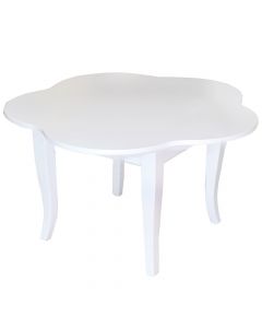 Tavolinë për fëmijë, druri, e bardhë, Ø80 xH51 cm
