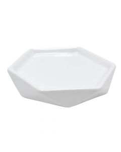 Mbajtëse sapuni, porcelan, e bardhë, 11.5x11.5x2 cm