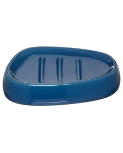 Soap holder, ceramic, blue, 12x9.5xH2.5 cm