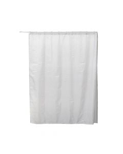 Shower curtain, polyester, white, 180x20 cm