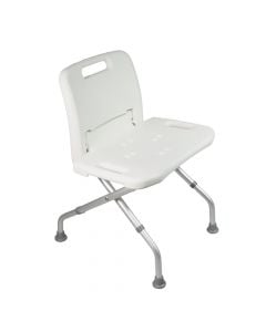 Folding shower seat, aluminum/polypropylene, white, 45x31xH65-68.5 cm
