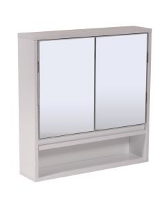 Pasqyrë me dollap, mdf, e bardhë, 56x12.8x58 cm