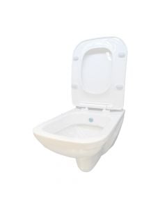 Set wall hung porcelain WC, "Olympos", + toilete seat cover, (System Bidet), 36x52x35 cm