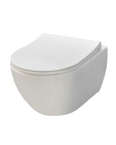 Set wall hung porcelain WC, "Knidos", + toilete seat cover, 35.5x51.5x27 cm