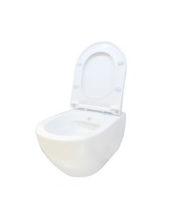 Set wall hung porcelain WC, "Teos", + toilete seat cover, (System Bidet), 35x52x31 cm