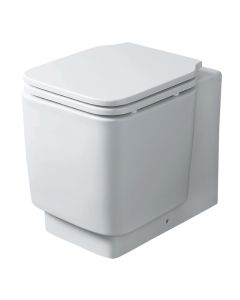 WC, Flow, wall mounted, with lid, wall or floor outlet, ceramic, white, 49.5x35.5xH42 cm