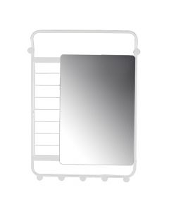Pasqyrë me varëse rrobash, Hammer, metal i veshur, e bardhë, 49.5x4.5x69.8 cm