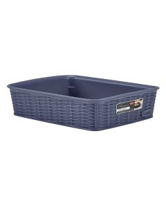 Multifunctional basket, Elegance M, plastic, blue navy, 25x19.5xH6 cm
