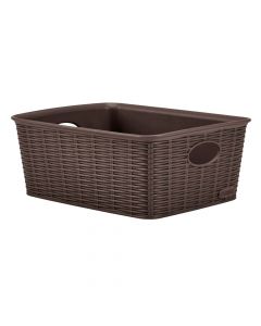 Multifunctional basket, Elegance M High, plastic, moka, 25x19.5xH10 cm