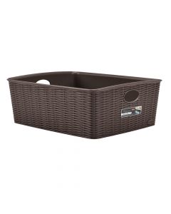 Multifunctional basket, Elegance L High, plastic, moka, 36x29xH13 cm