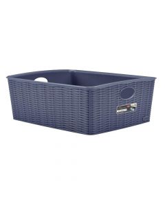 Multifunctional basket, Elegance L High, plastic, blue navy, 36x29xH13 cm