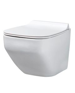 Set wall hung porcelain WC, "Alvona", white, 39x50xH40 cm