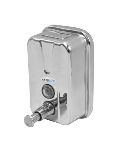 Dispenser for liquid soap, 500 ml, stainless steel, silver, 16x6x10 cm