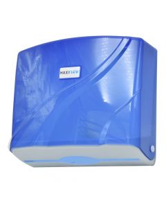 Dispenser për letër duarsh, plastik, blu, 20x11x22 cm