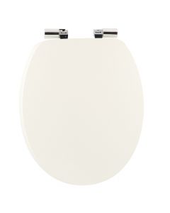 Kapak tualeti, mbyllje e ngadaltë, mdf/krom, e bardhë, 37.5x46 cm