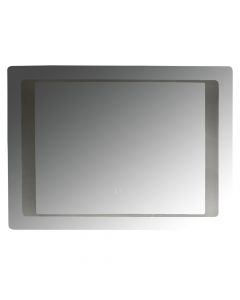 Pasqyrë drejtkëndëndore me ndriçim, LED, kornizë alumini, ndezja/fikja me prekje, 5 mm ,80x60cm