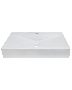 Square basin, porcelain, cabinet mounted, white, 70x44.5xH12 cm