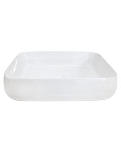 Square basin, porcelain, cabinet mounted, white, 60x40xH13.5 cm