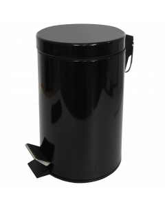 Waste bin, 3L, metal/stainless steel, black, 17xH25cm