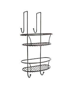 Mbajtëse shamposh, 2 nivele , me varje, krom/metal, e zezë, 24x50xH24cm