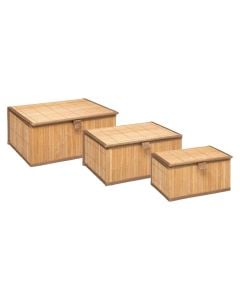 Set me 3 kuti magazinimi, bambu,bambu/natyrale, 32x25xH15cm; 29x23xH14 cm; 24x18xH12cm