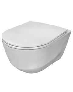 Wc set with lid, Pro, aks 18, wall mounting, porcelain, white, 52x36 cm