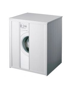 Plastic cabinet, for the washing machine, with register, PVC, white, 65x68xH91 cm