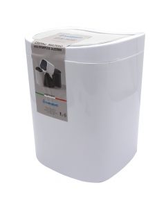 Waste bin, with lid, polypropylene, white, 20x20H26 CM