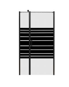 Kabinë dushi, profile alumini, e zezë,  xham 5 mm, 100xH190 cm