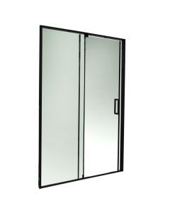 Shower cabin, stainless steel profile, black, 8 mm glass, 120xH190 cm