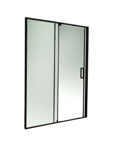 Kabinë dushi, profile inoks, e zezë, xham 8 mm, 140xH190 cm