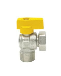 Angle gas valve, with nuts, for boilers, 3/4''x3/4''