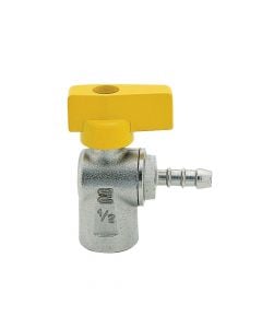 Ball valve, for gas (LPG), corner with pipe, F-1/2''