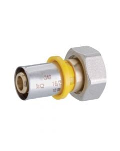 MST gas fitting, with nut, with press, brass, M-1/2''x16mm