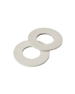 Rubber gasket set, for flat taps, rubber, white, 1'', 2pc