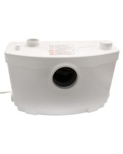 Pompë shkarkimi me grirje, për WC (lav+bide+vaskë+dush+lvst), plastik, e bardhë, H max 5-7m, 180l/min