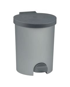 Waste bin, 15l, with pedal, plastic, gray, 33.5xH36.2 cm