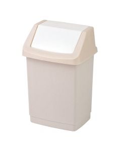 Waste bin, 15l, swing lid, plastic, beige, 28x23.5xH43.8 cm