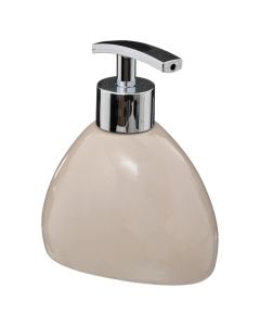 Liquid soap dispenser, ceramic, beige, 10.5x7.5xH13 cm