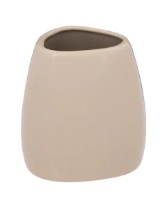 Toothbrush holder, ceramic, beige, 8.5x7.5xH9.5 cm