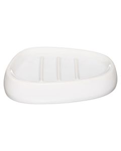 Mbajtëse sapuni, qeramikë, e bardhë, 12x9.5xH2.5 cm