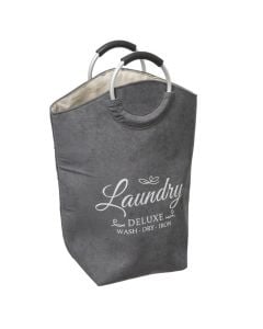 Laundry basket, Trio, 35 L, with handle, gray, 52X25Xh60 cm