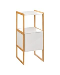 Toilet shelf, Natureo, Mdf/bamboo, white/natural bamboo, 33x33xH80 cm