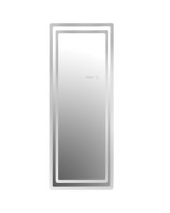 Pasqyrë drejtkëndore me ndriçim Led, rezistencë avulli, kornizë amumini, ndezja/fikja me prekje, natyrale, 50x150 cm