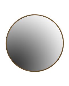 Circular mirror with LED lighting, metal frame, touch on/off, gold, 60x60 cm
