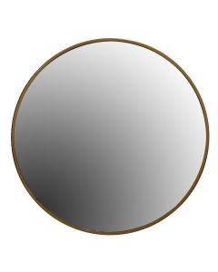 Round mirror with LED lighting, aluminum frame, touch on/off, gold, 80x80 cm