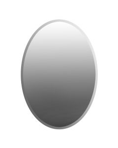 Oval mirror, frameless, glass, natural, 60x80 cm