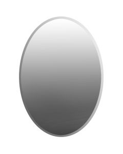 Oval mirror, frameless, glass, natural, 70x90 cm